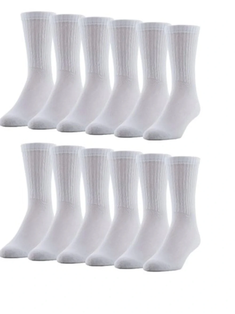 PowerSox Men's Cushion Crew Socks, 12-Pack, Lot of 2